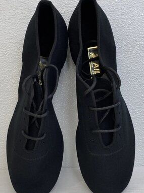 Aida Latin Salsa Fabio 118S Dance Shoe Men Size 10 27.5cm Wide Black Crepe Satin